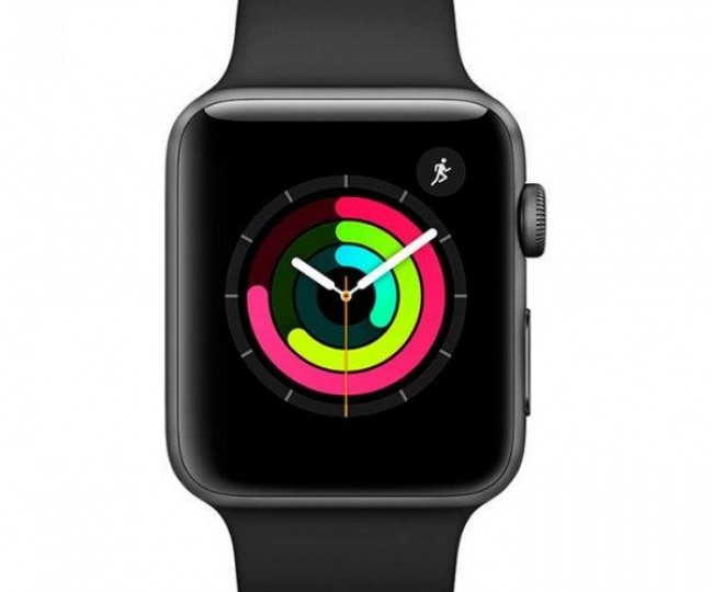 Apple Watch Series 3, 38 mm GPS, folosit, gri spațial, gri aluminiu, curea sport (MTF02)